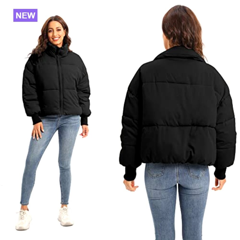 Quilted Down Puffer Jacket, Polyester Windproof W… - image 5